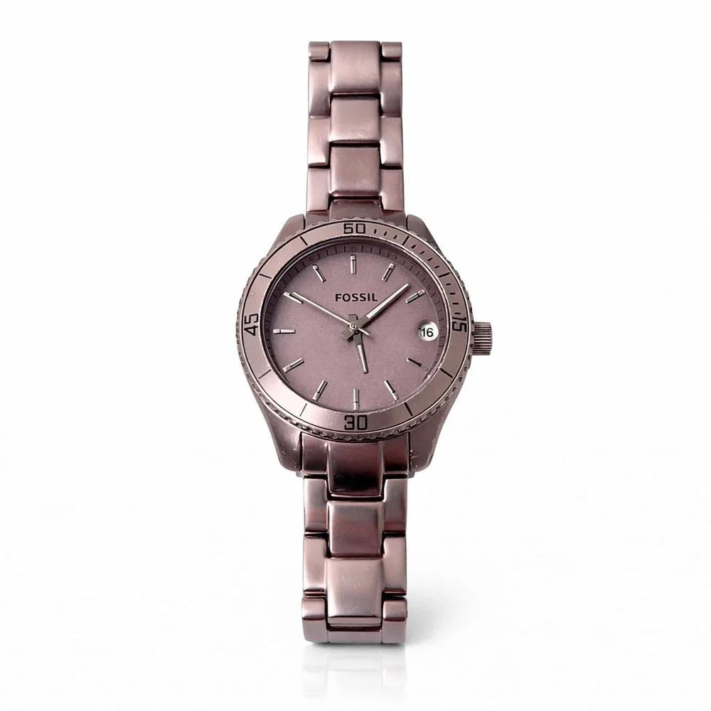 Fossil Stella Purple Silvertone Watch ES2903
